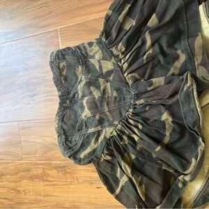 Camo Peplum Jacket Top